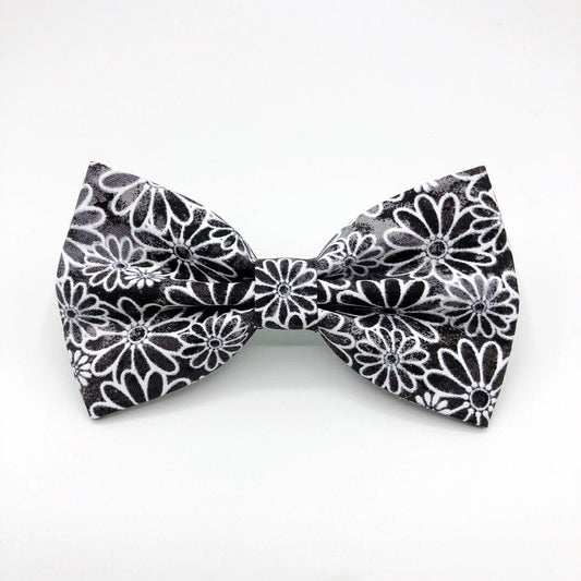 Black Floral Dog Bowtie