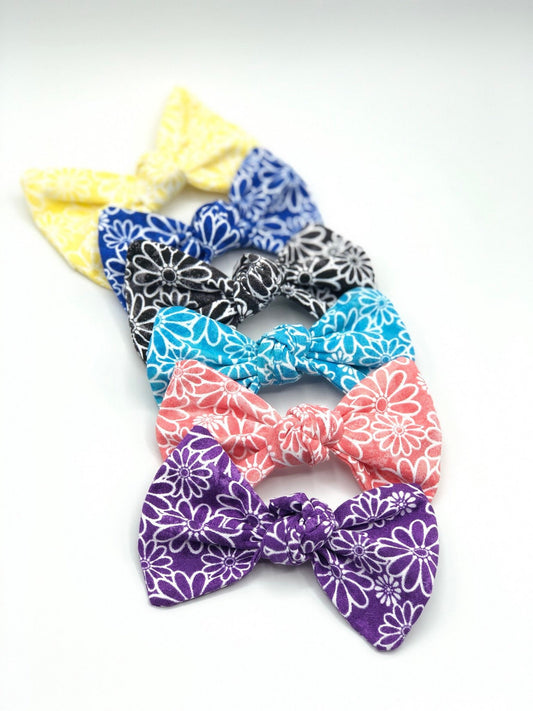 Floral Dog Bow Clip, Tropical Spring Cotton Hair Accessory