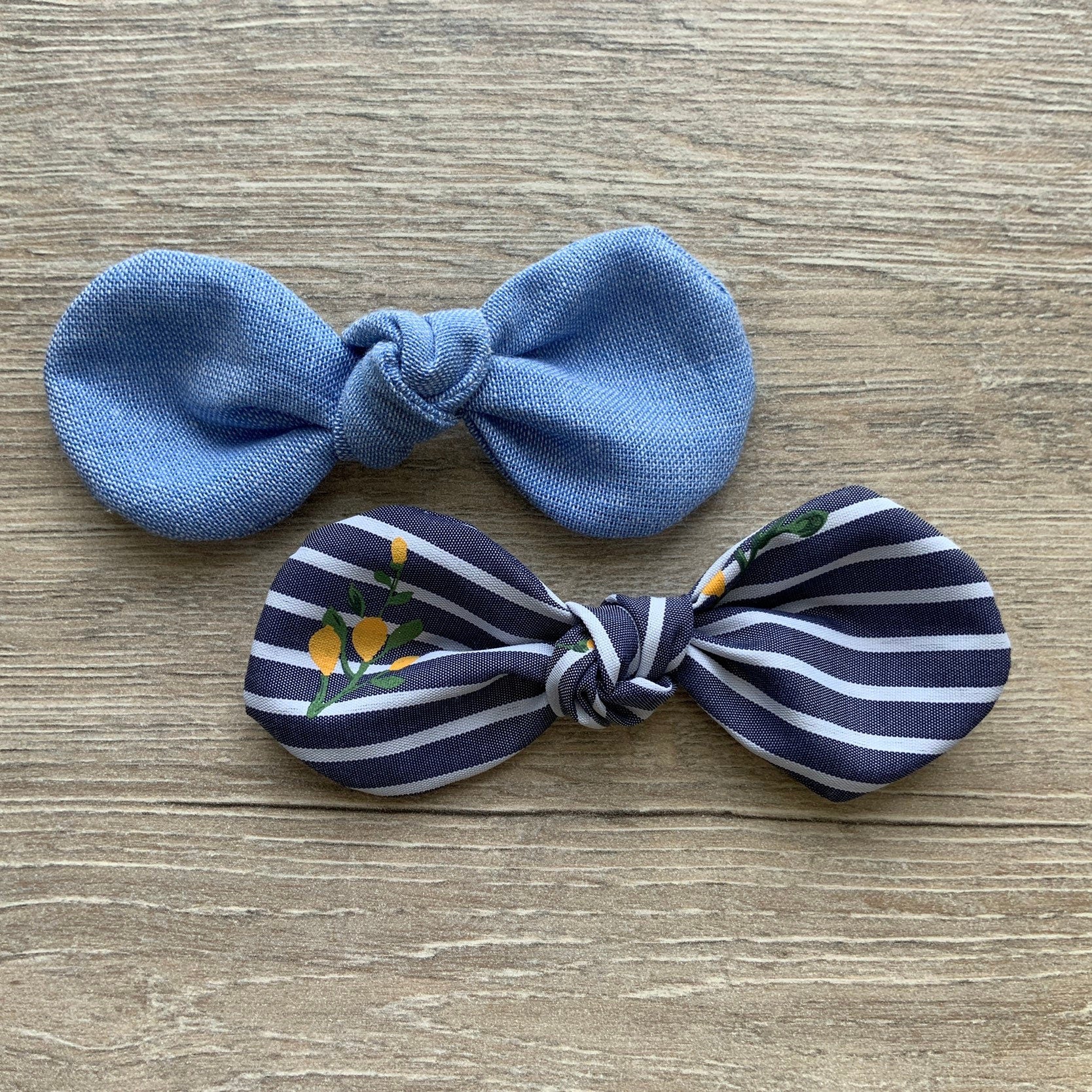 Denim Dog Bow Clip, Girl Dog Hair Accessory