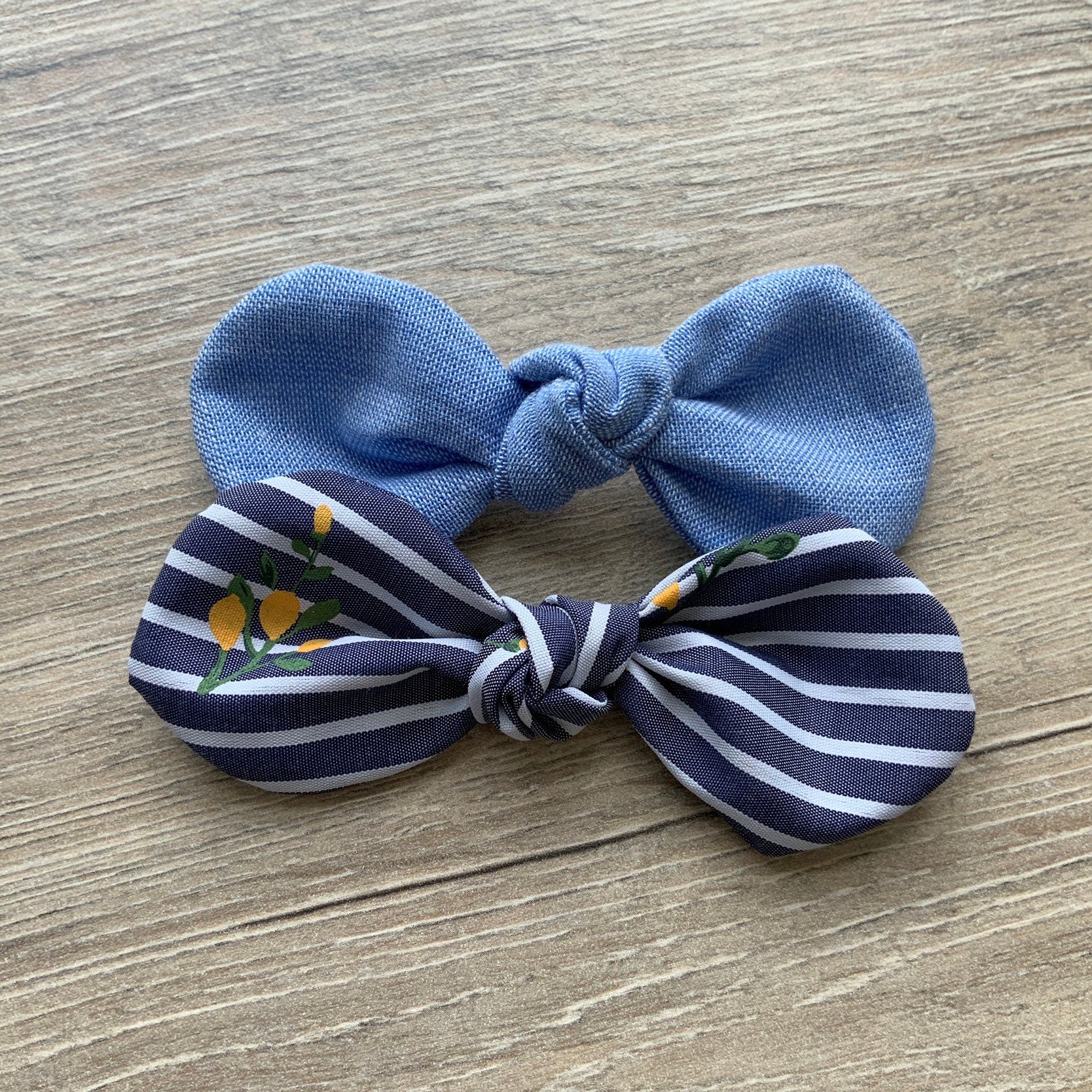 Denim Dog Bow Clip, Girl Dog Hair Accessory