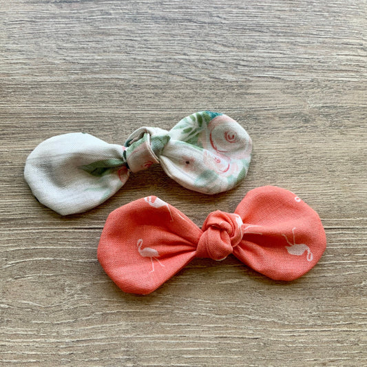 Floral Dog Bow Clip, Handmade Cotton Hair Accessory