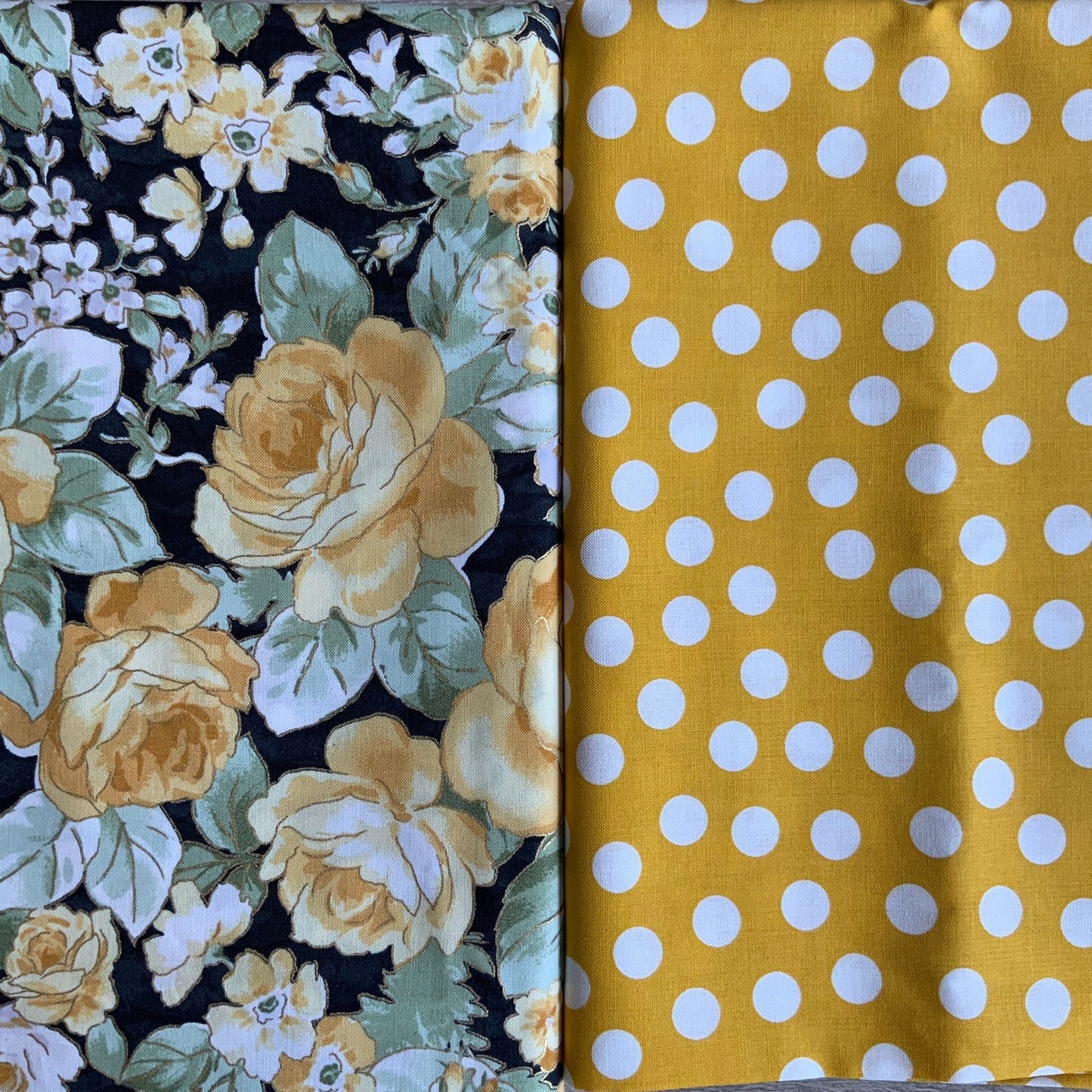 Reversible Dog Bandana, Yellow Floral & Polka Dot, Snap or Tie