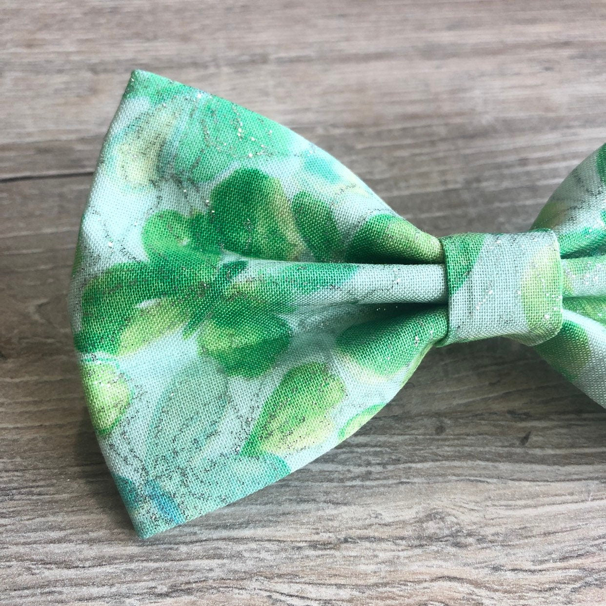 Butterflies Glitter Green Dog Bowtie