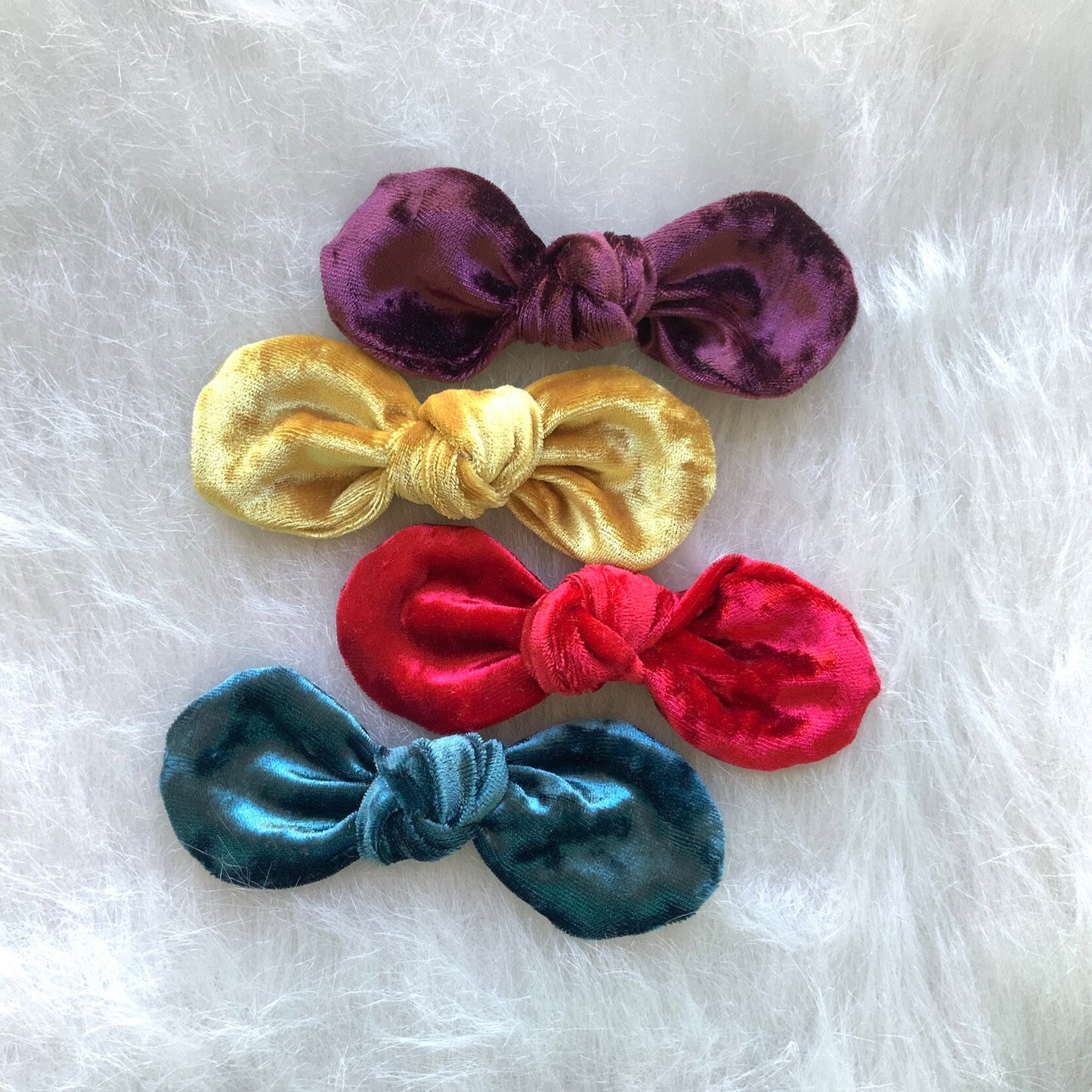 Velvet Dog Bow, Cotton Hair Clip for Dogs (3.75" wide)