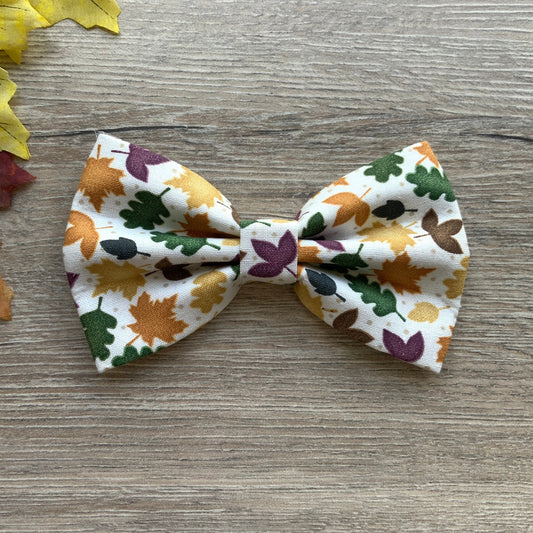 Fall Leaves Dog Bowtie, Adjustable Pet Collar Accessory