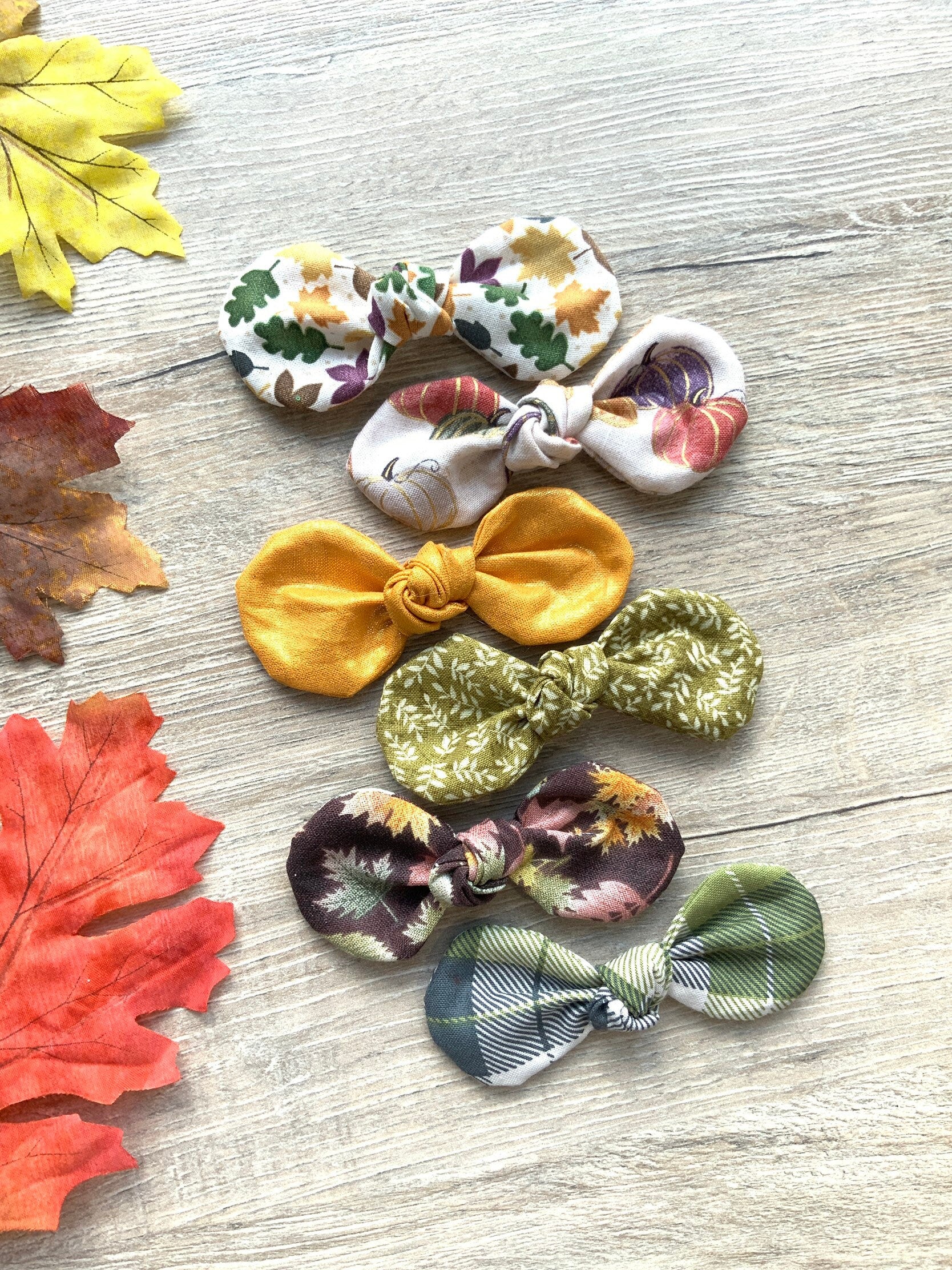 Harvest Dog Hair Bow Clip, Fall Cotton Pet Bow