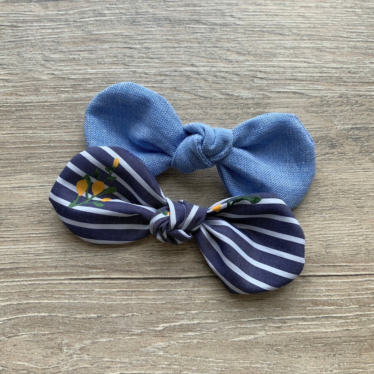 Denim Dog Bow Clip, Girl Dog Hair Accessory
