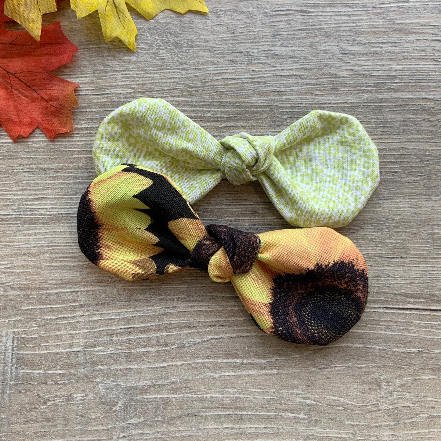 Sunflower Dog Bow Clip, Fall Harvest, Cotton Hair Bow