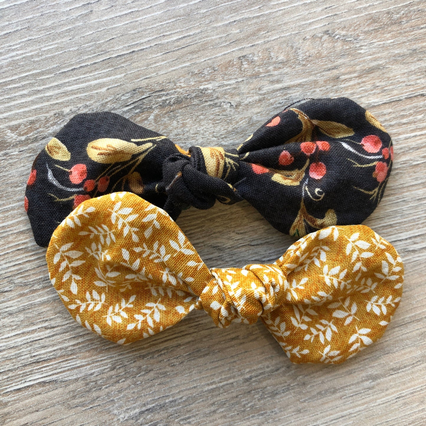Fall Floral Dog Bow Clip, Mustard & Harvest Colors