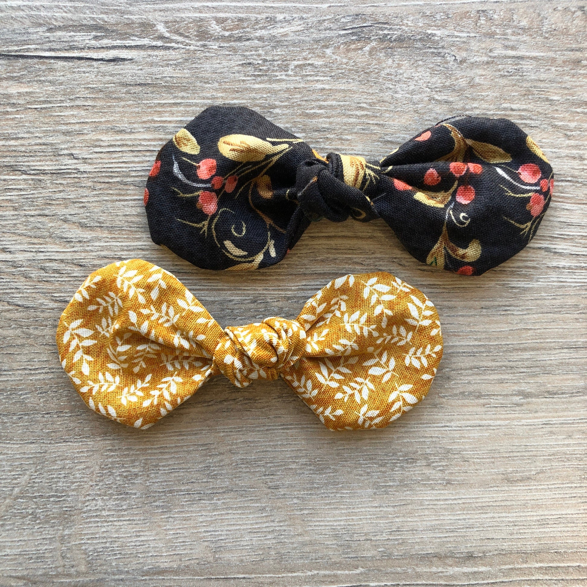 Fall Floral Dog Bow Clip, Mustard & Harvest Colors