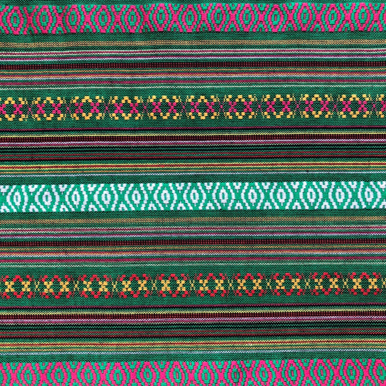Reversible Dog Bandana, Green & Purple Mexican Cambaya, Snap or Tie