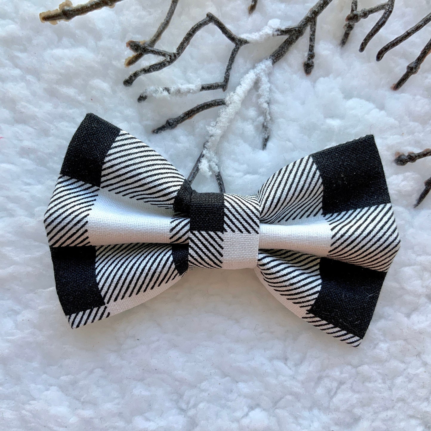 Christmas dog bowtie, Blak & White check bow tie Xmas bOwtie