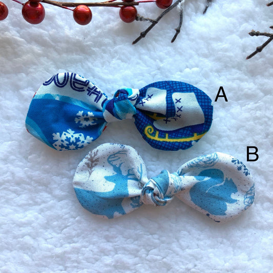 Christmas Dog hair bow, white snow