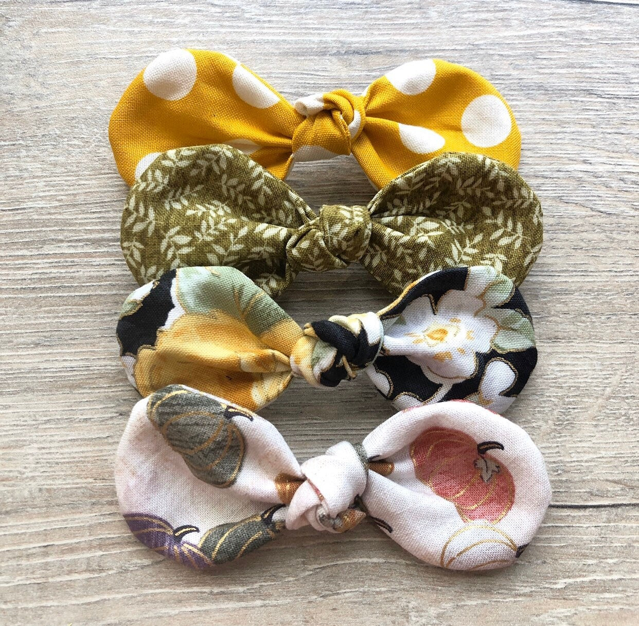 Harvest Dog Hair Bow Clip, 100% Cotton, Alligator Clip