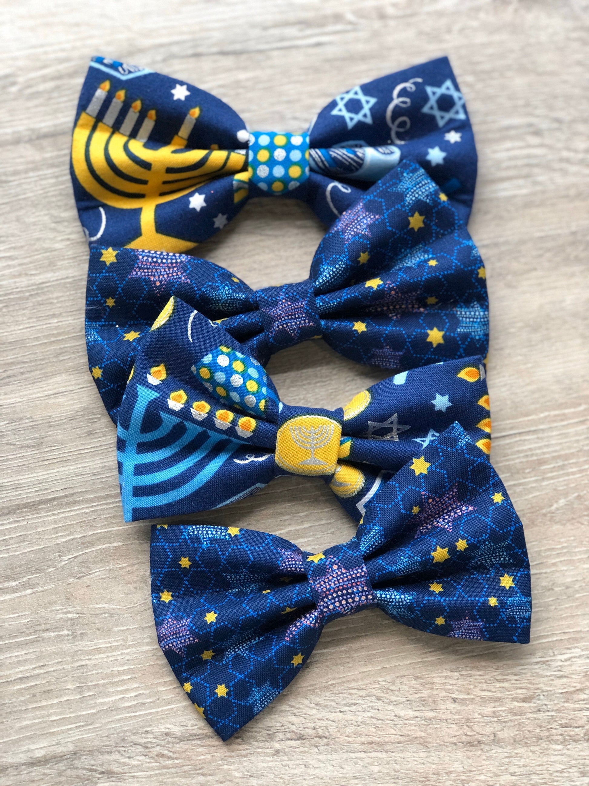 Hanukkah dog bowtie, Jewish bow tie, pet accessories, bow ties, dog accessories, dog collar, pet bow tie, candles bow tie