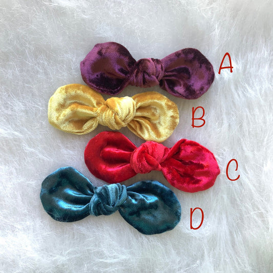 Velvet Dog Bow, Cotton Hair Clip for Dogs (3.75" wide)