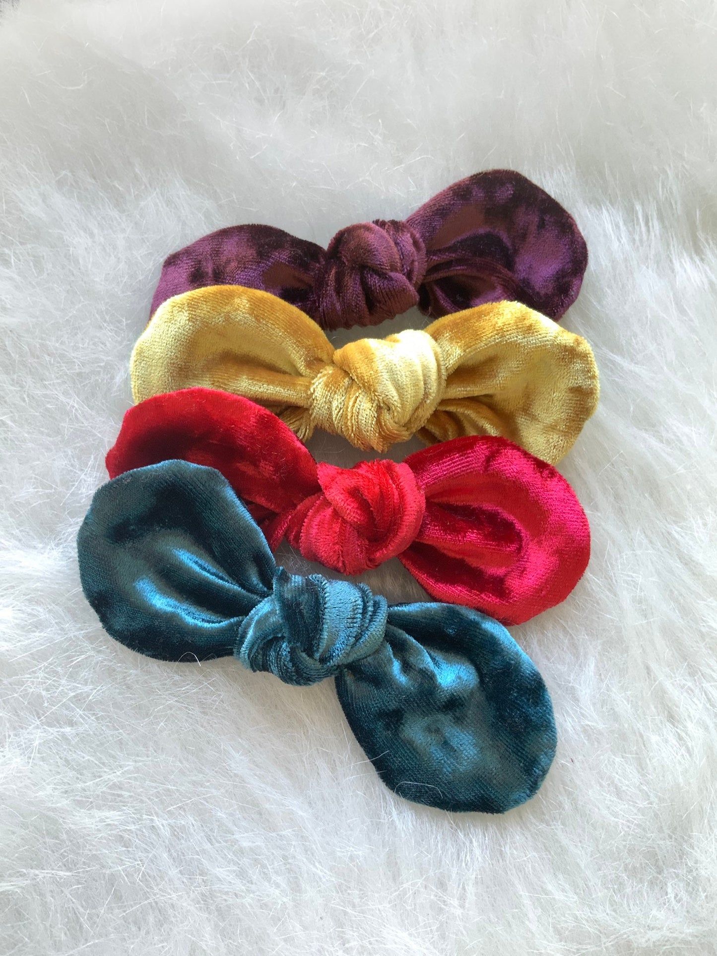 Velvet Dog Bow, Cotton Hair Clip for Dogs (3.75" wide)