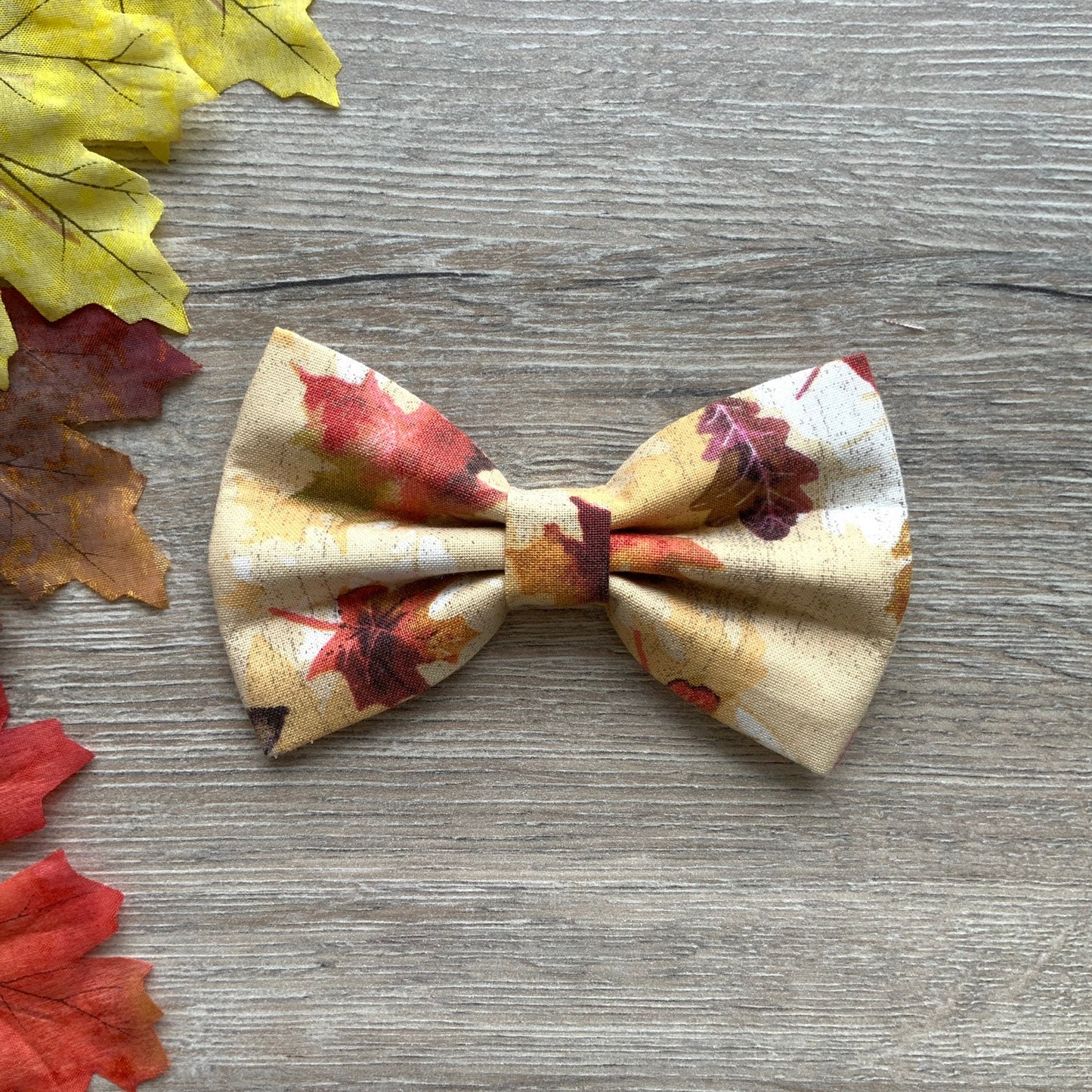 Harvest Dog Bowtie, Fall Leaves Pet Collar Accessory
