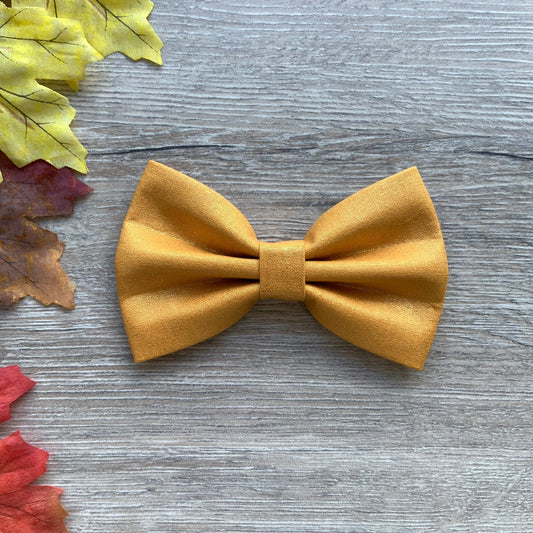 Mustard Shimmer dog bowtie, bow tie, pet accessories, bow ties, dog accessories, dog collar, pet bowtie
