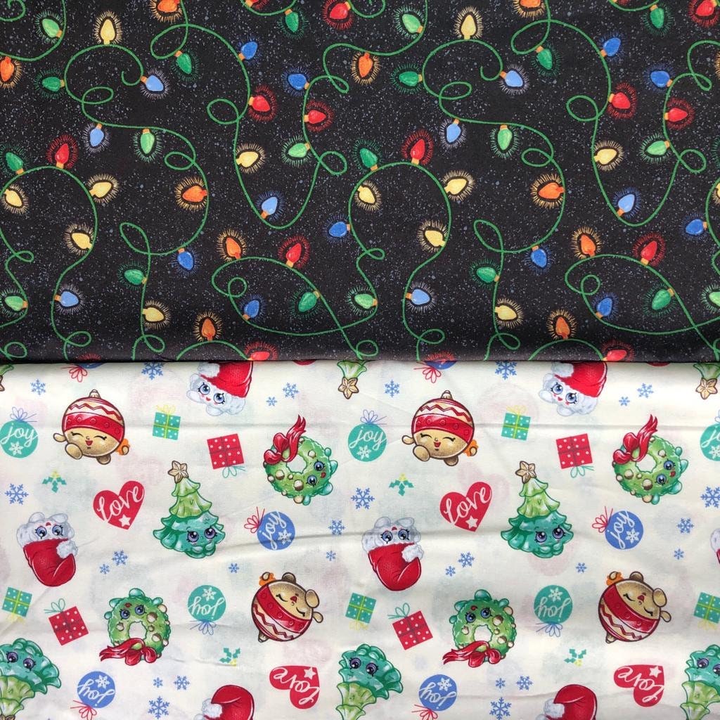 New! Christmas Dog Bandana, Christmas Light, Ornament cartoons, reversible bandana, pompom bandana, pet bandana,