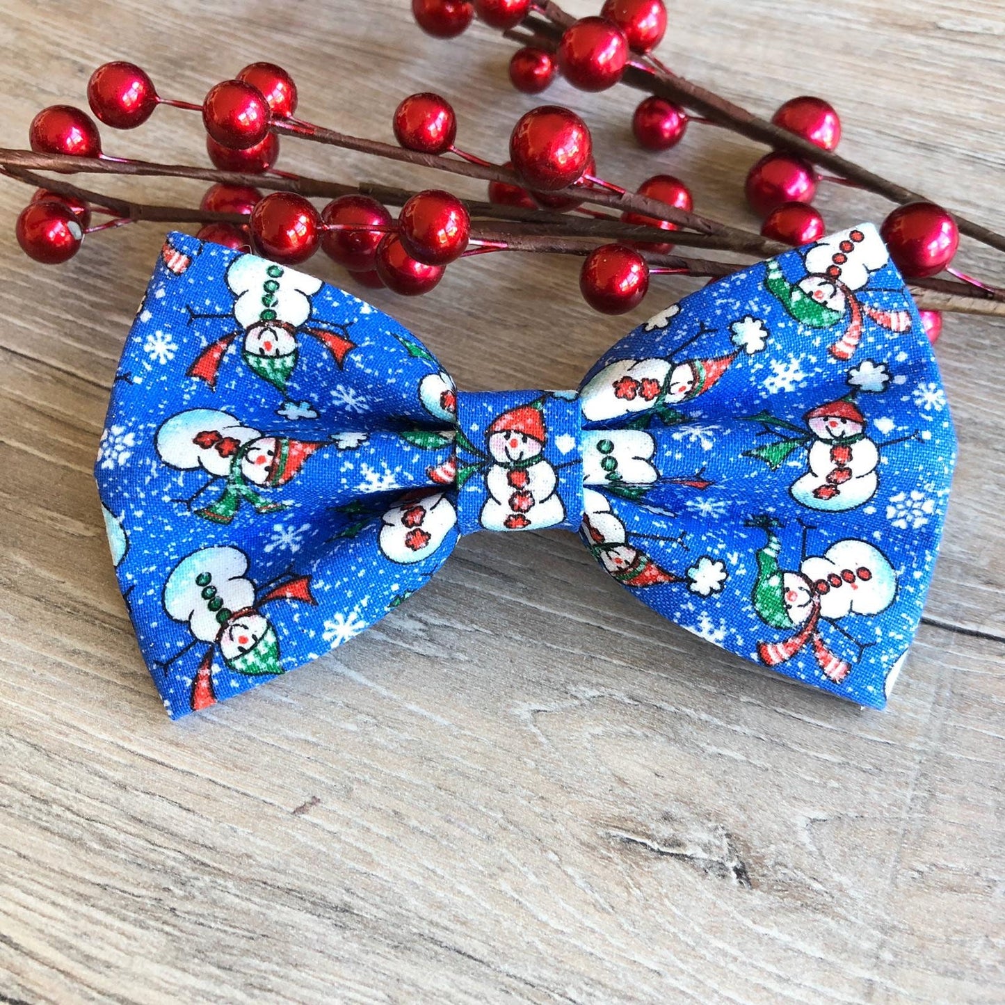 Blue Tiny Snowman bowtie