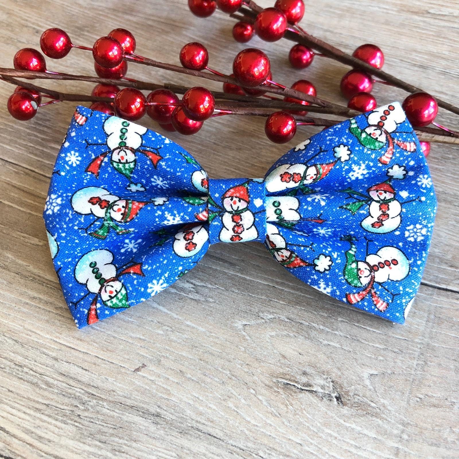 Blue Tiny Snowman bowtie