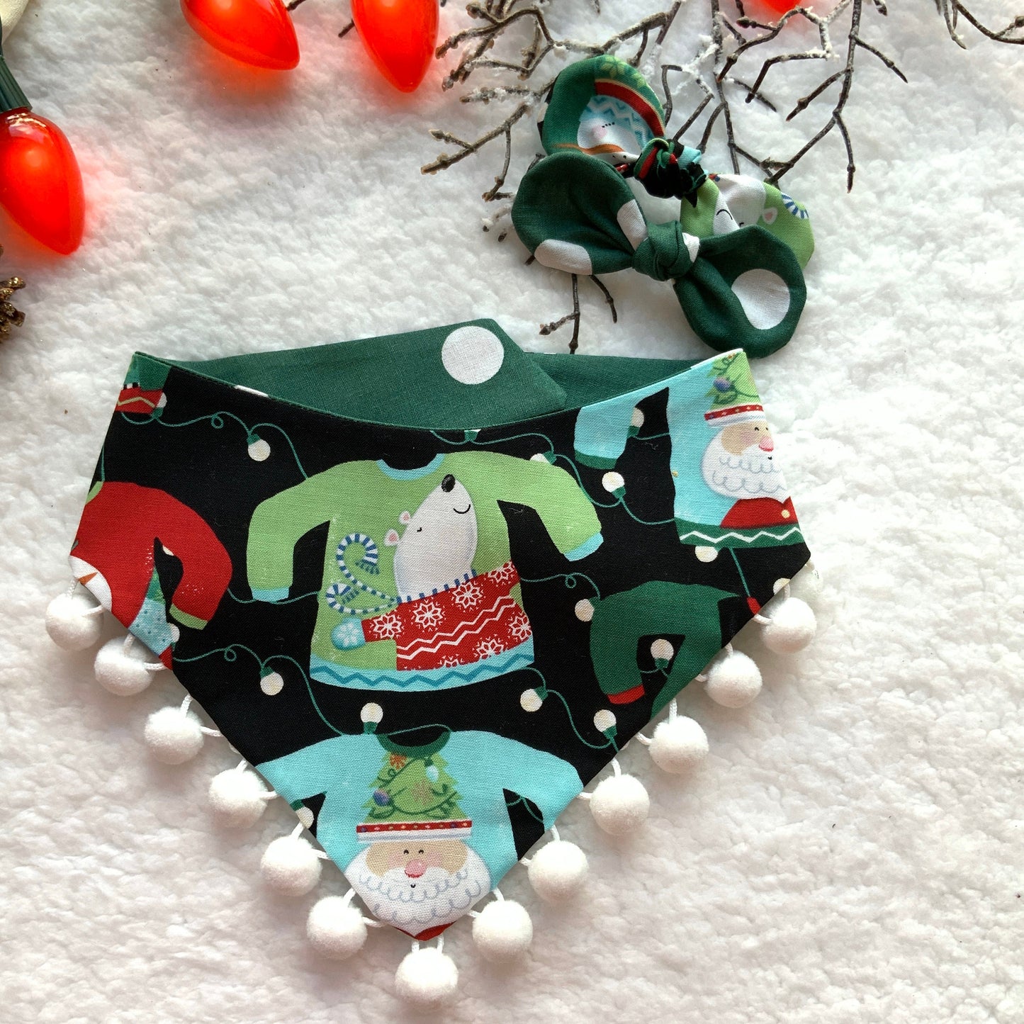 Christmas Dog Bandana, Ugly Christmas Sweater