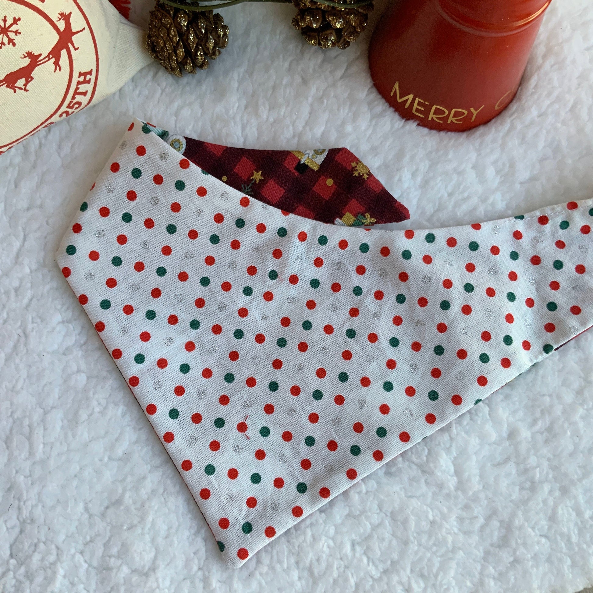 Christmas Dog Bandana, Red truck, White Truck