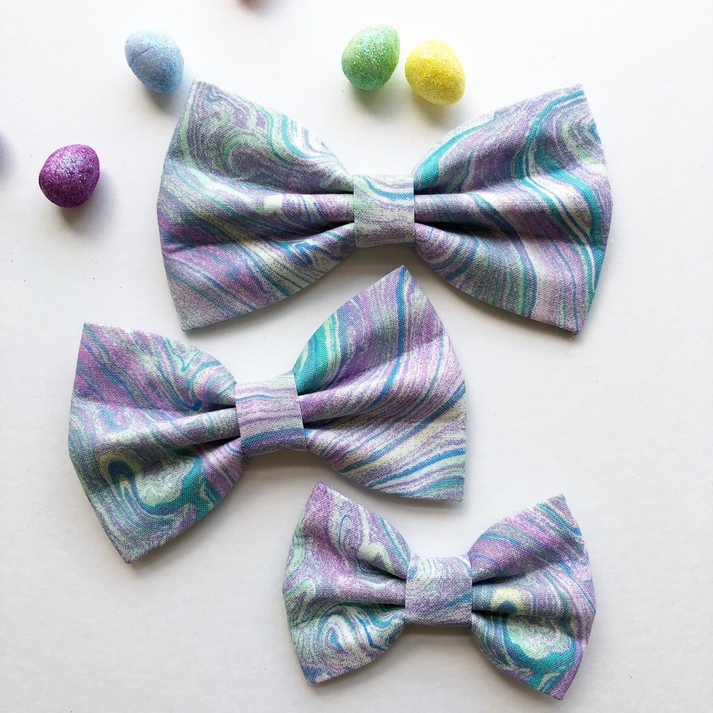 Easter dog bowtie, Purple oil slick, pet accessories, dog accessories, dog collar, pet bow tie, easter bow, Spring bowtie, Spring Bow tie
