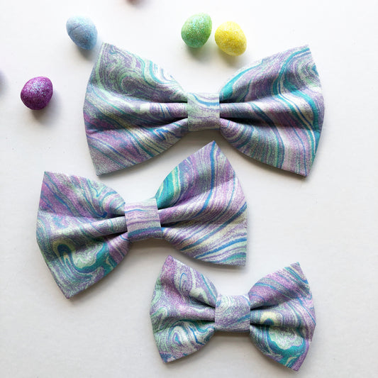 Easter dog bowtie, Purple oil slick, pet accessories, dog accessories, dog collar, pet bow tie, easter bow, Spring bowtie, Spring Bow tie