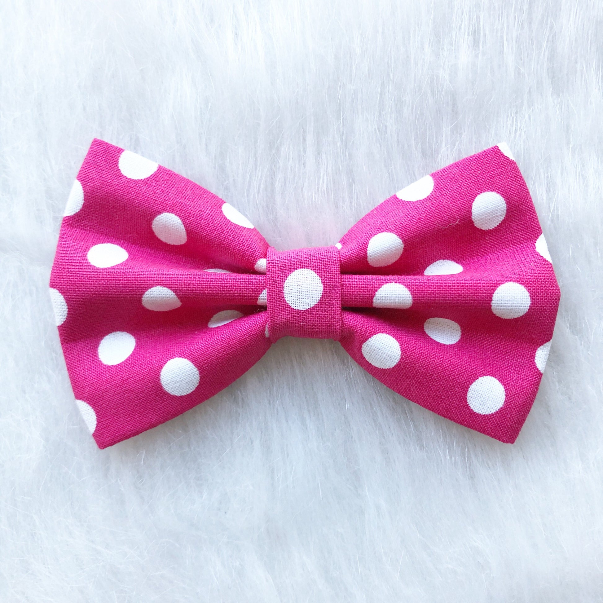 Pink Polka Dot Dog Bow Tie, Pet Collar Accessory