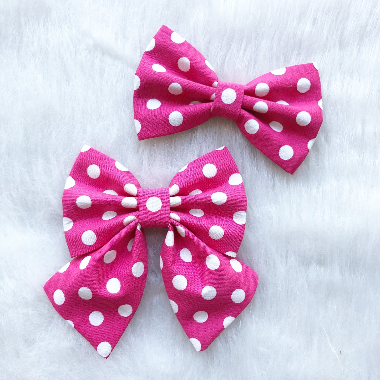 Pink Polka Dot Dog Bow Tie, Pet Collar Accessory