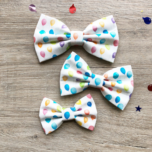 Birthday dog bowtie Tiny balloons