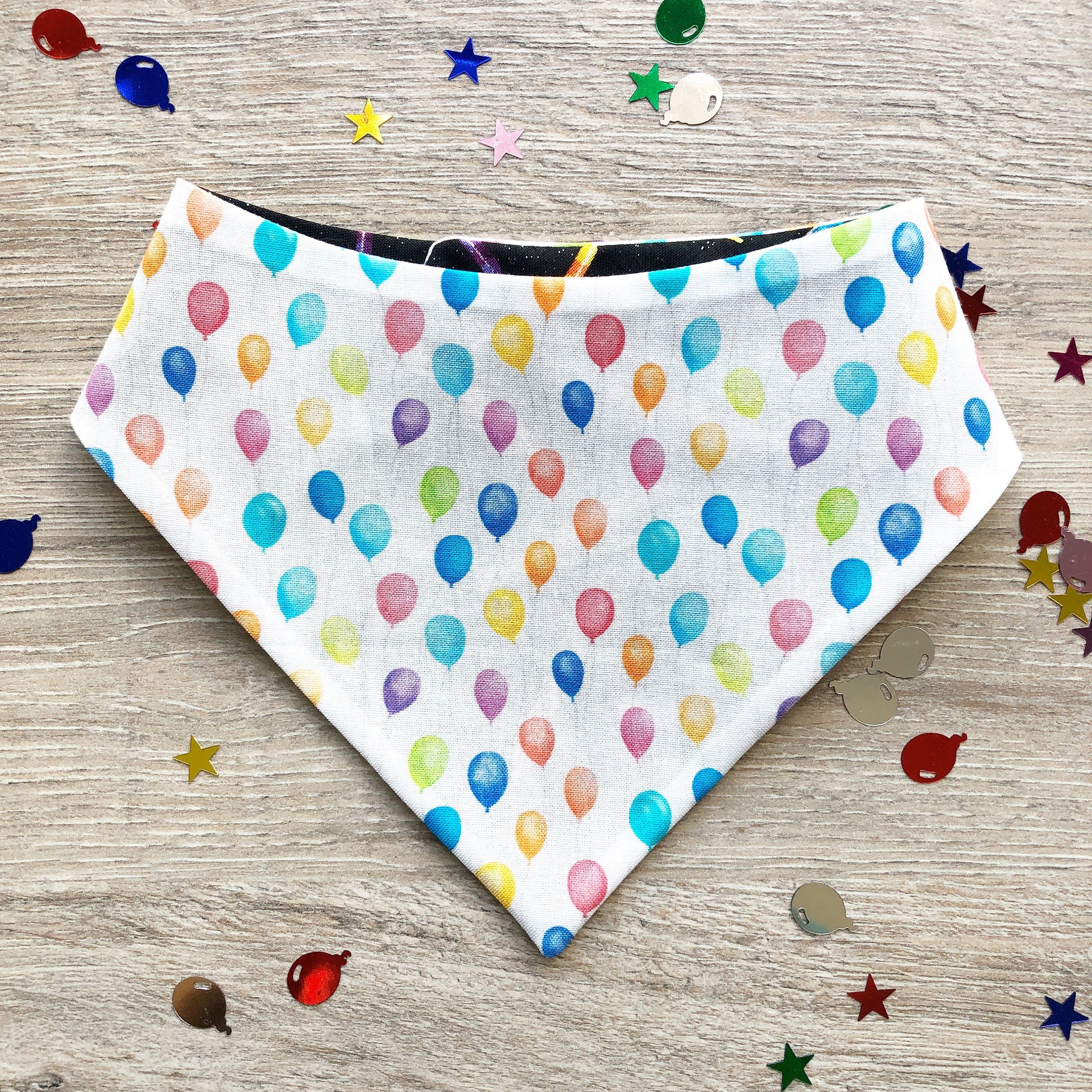 Birthday Dog Bandana, Candle Lights, Balloons, Snap-On or Tie-On
