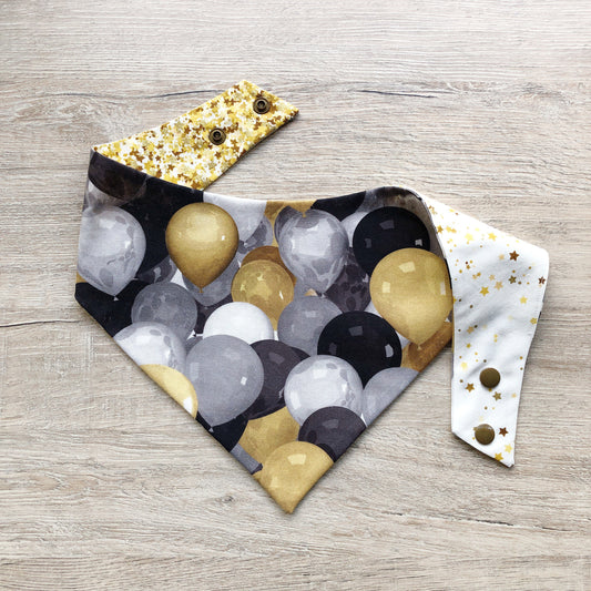 Birthday Dog Bandana Gold & Black Gatcha day