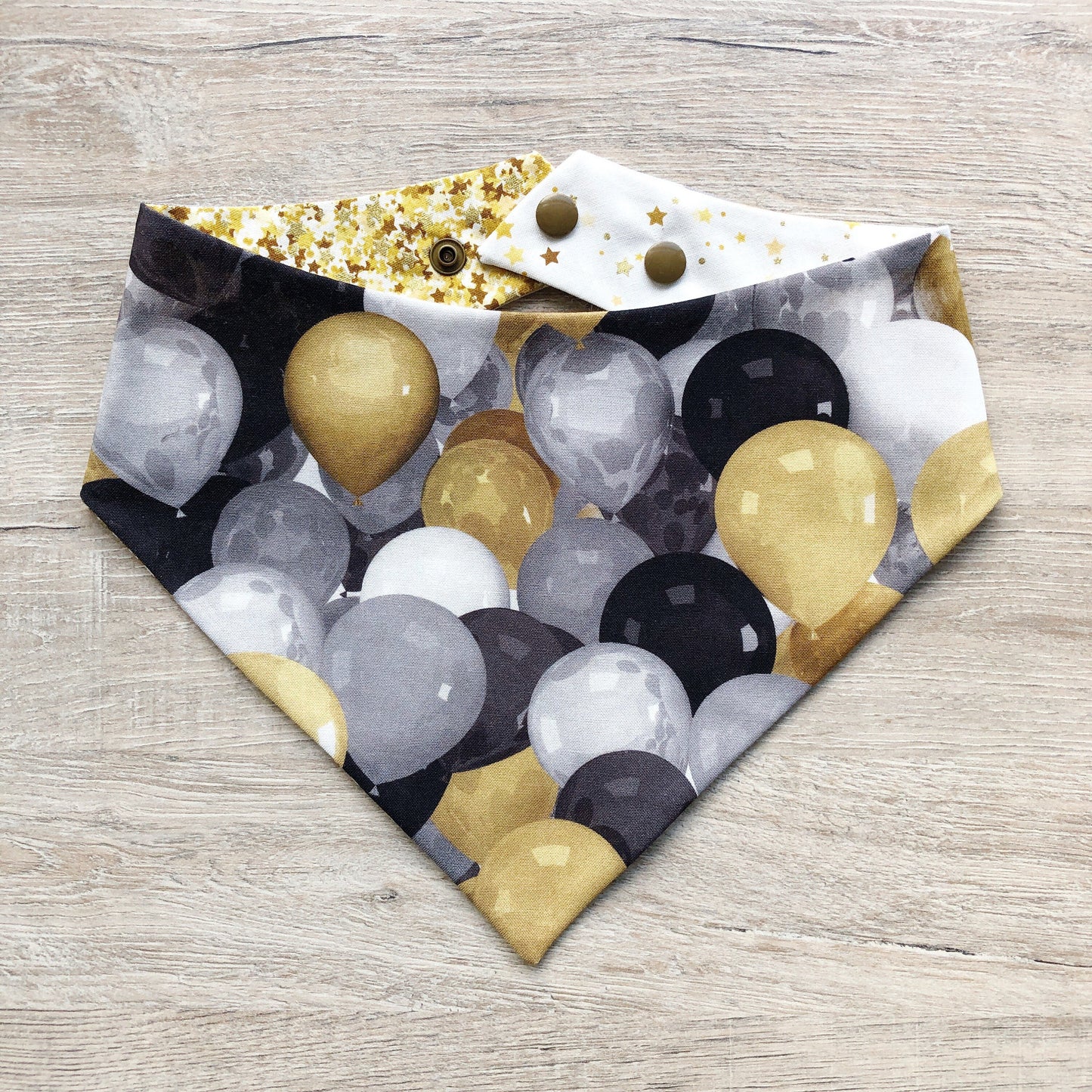 Birthday Dog Bandana Gold & Black Gatcha day