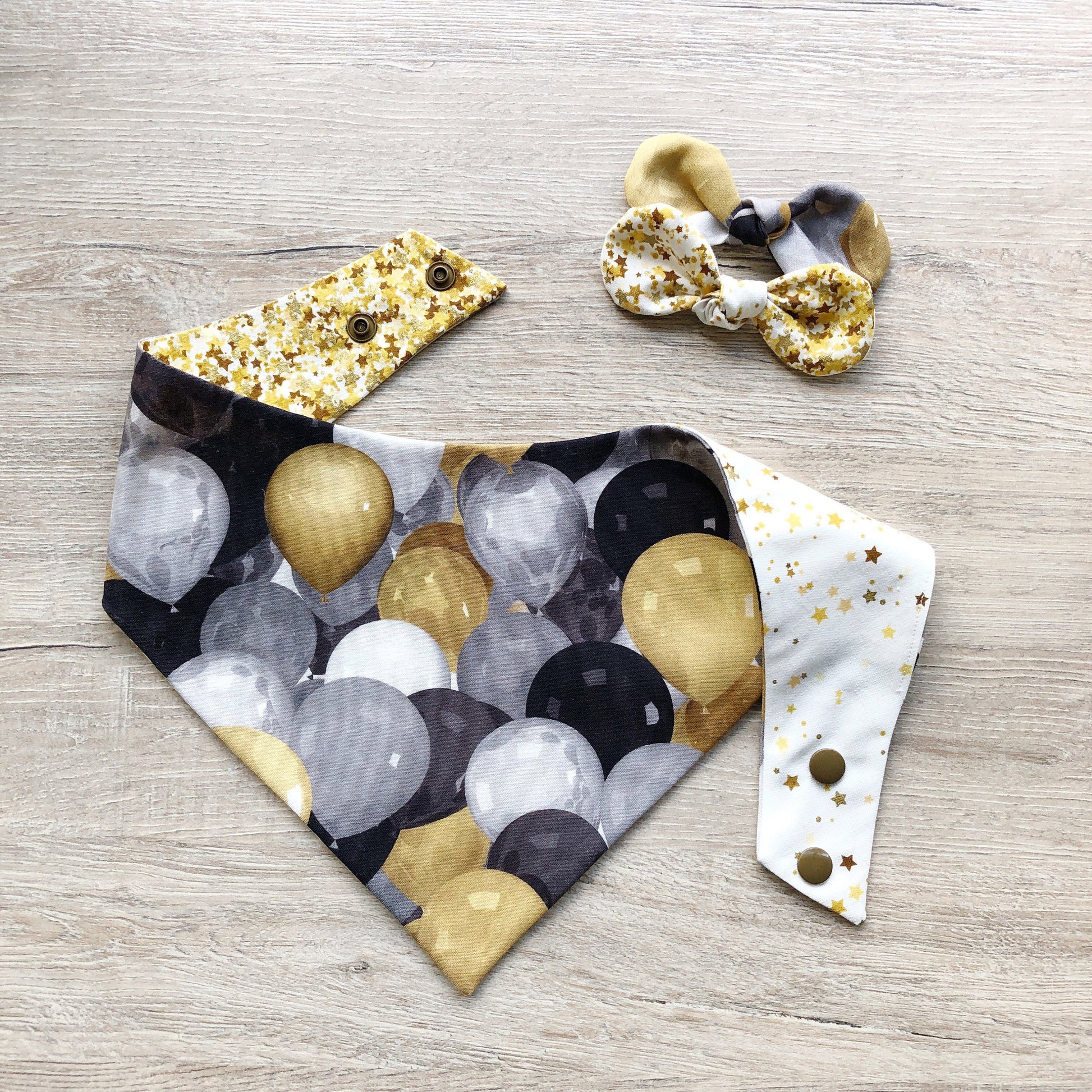 Birthday Dog Bandana Gold & Black Gatcha day