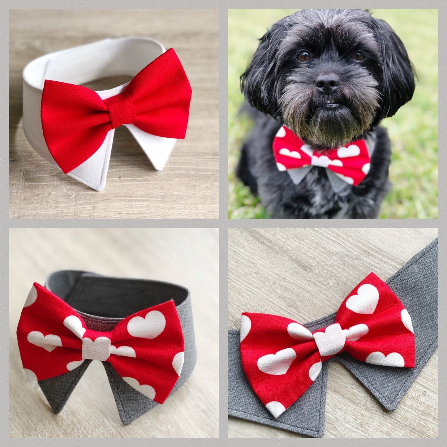 New! Dog Bowtie collar tuxedo, Dog Accesorias, Puppy Bow, Pet Scarf, dog formal collar, wedding dog attire, valentines collar