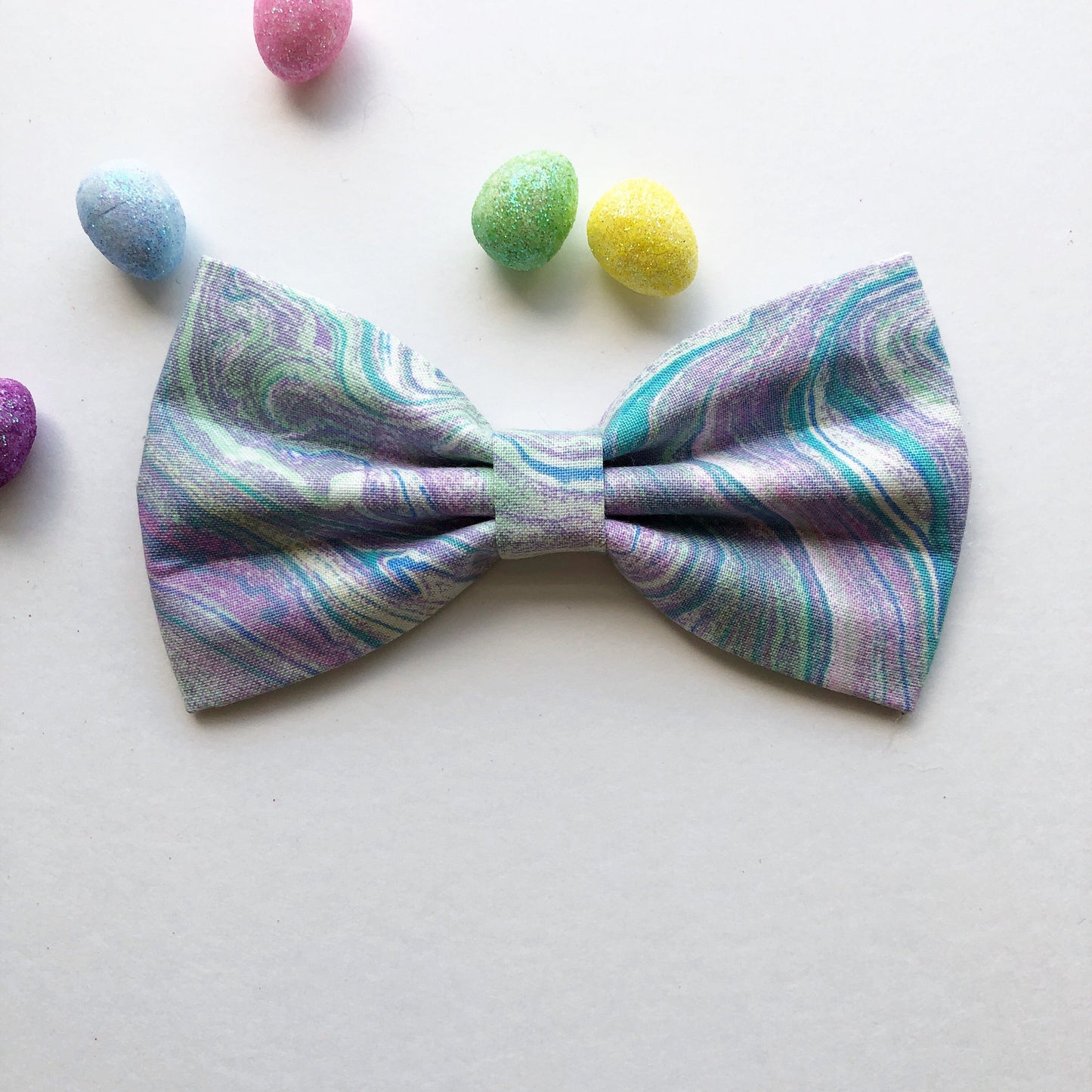 Easter dog bowtie, Purple oil slick, pet accessories, dog accessories, dog collar, pet bow tie, easter bow, Spring bowtie, Spring Bow tie