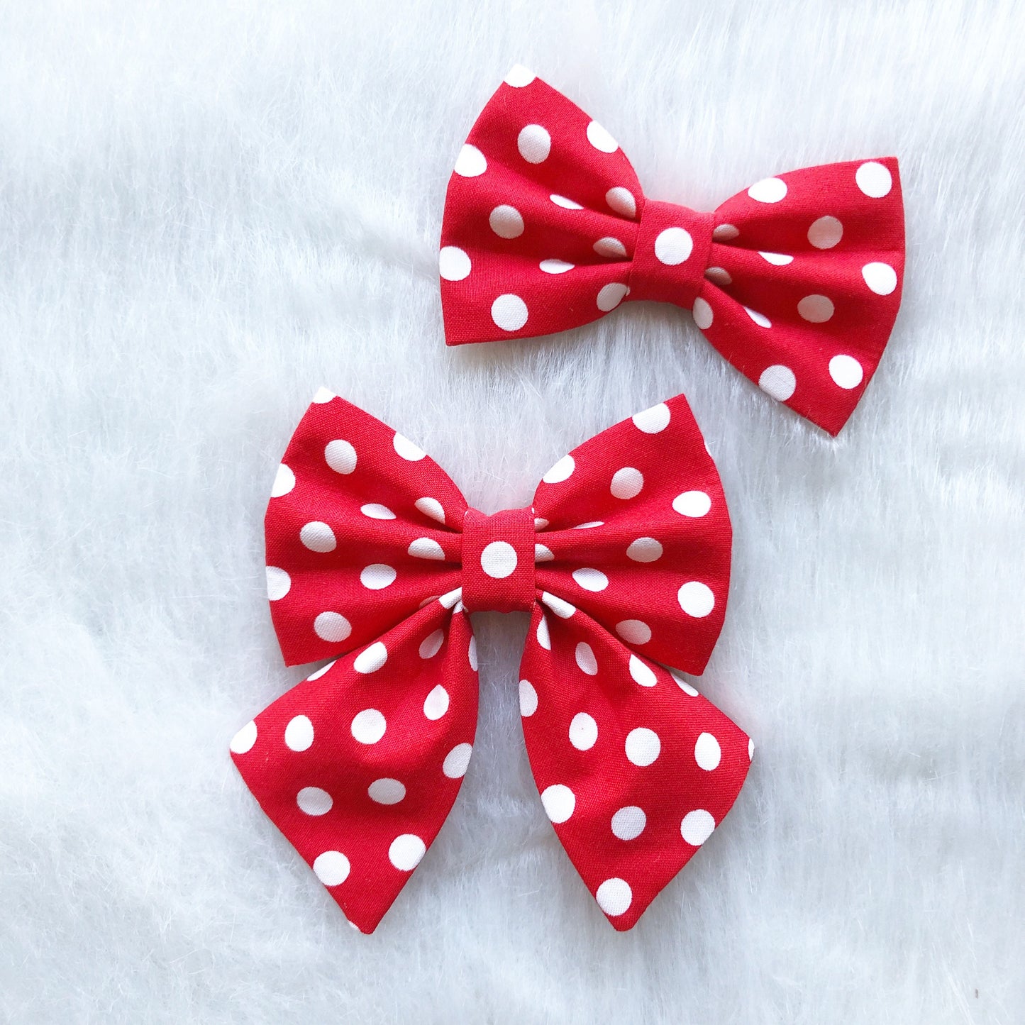 Red Polka Dot Dog Bow Tie, Pet Collar Accessory