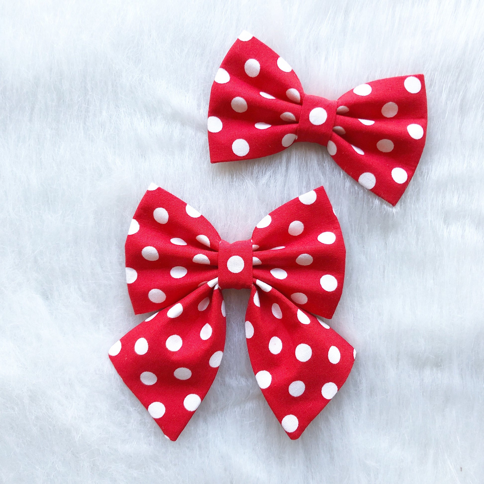 Red Polka Dot Dog Bow Tie, Pet Collar Accessory