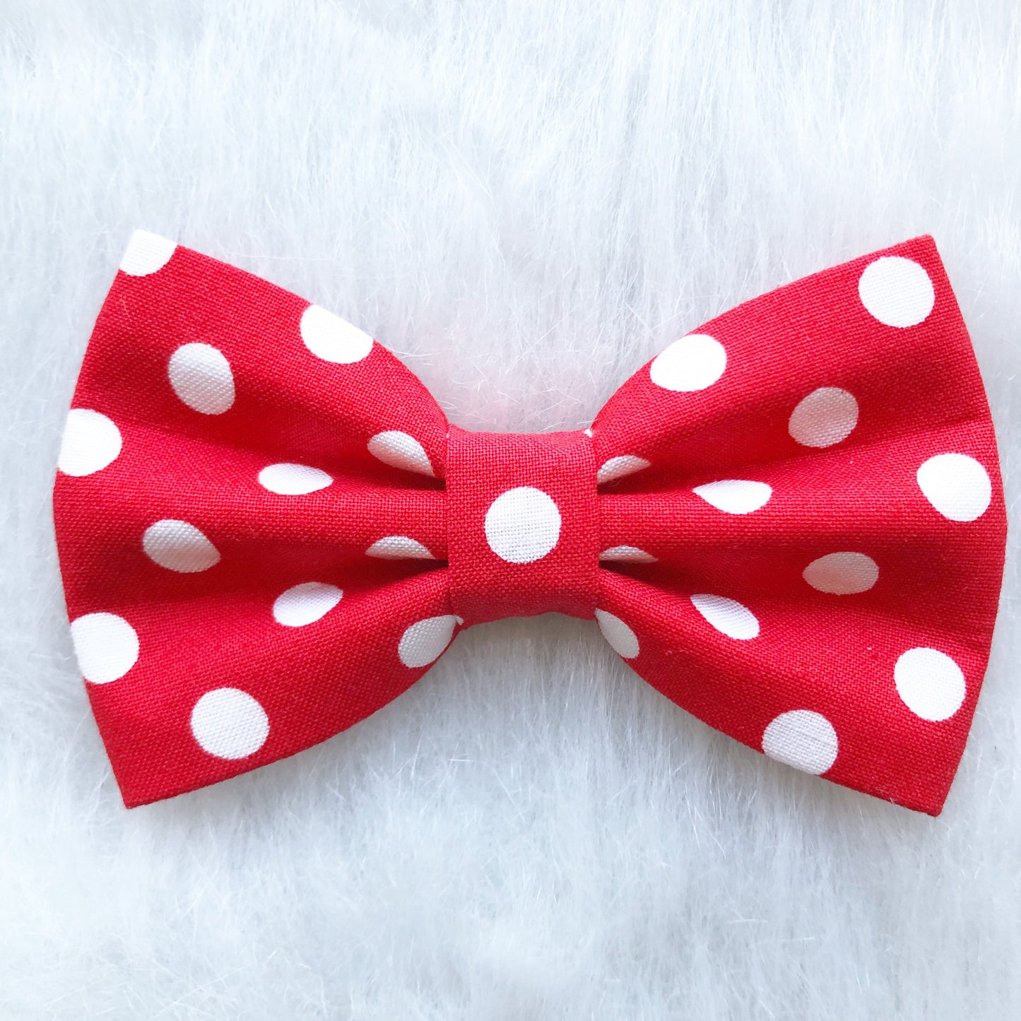 Red Polka Dot Dog Bow Tie, Pet Collar Accessory