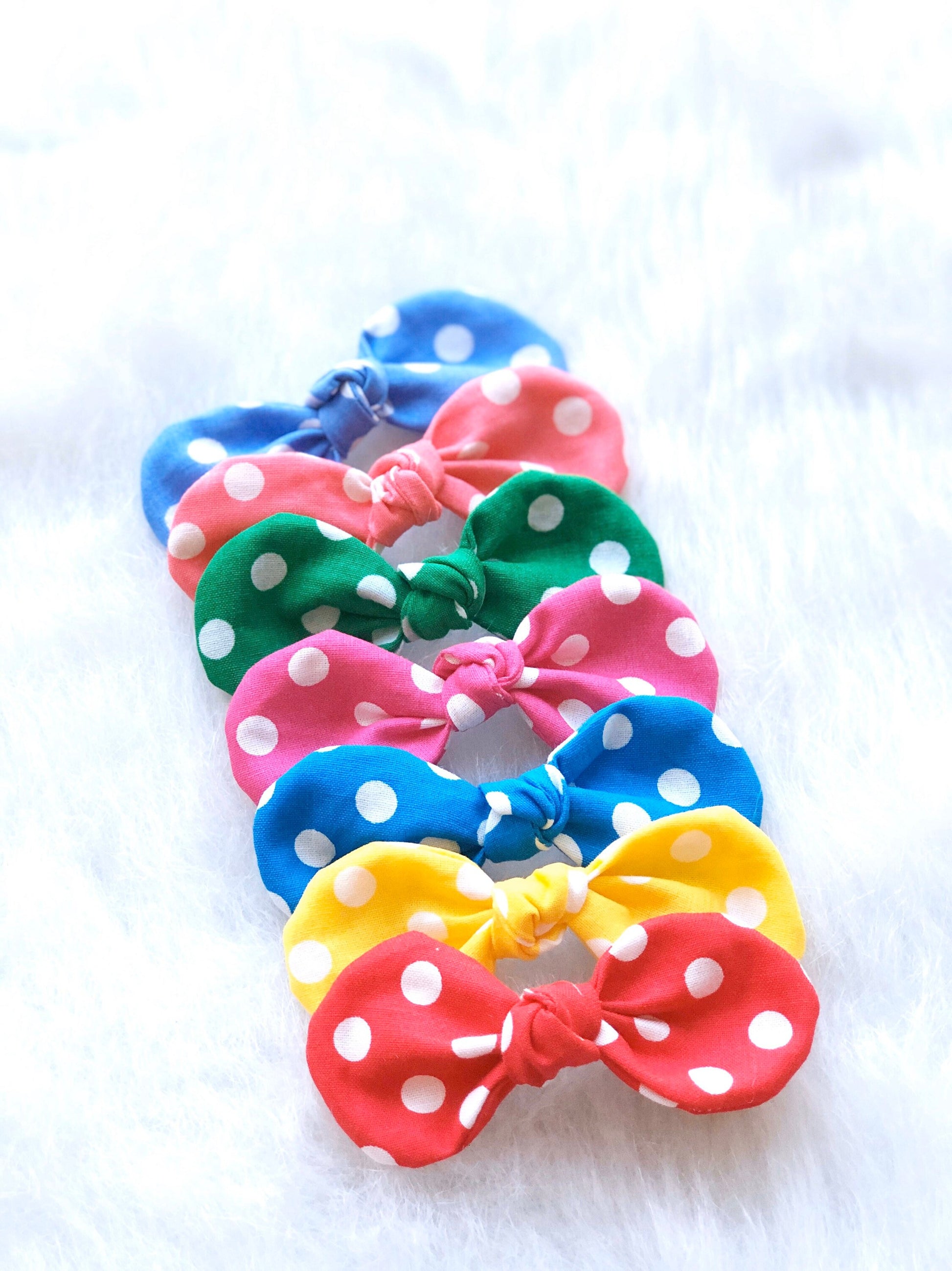 Polka Dot dog hair bow, Bright Summer Bow
