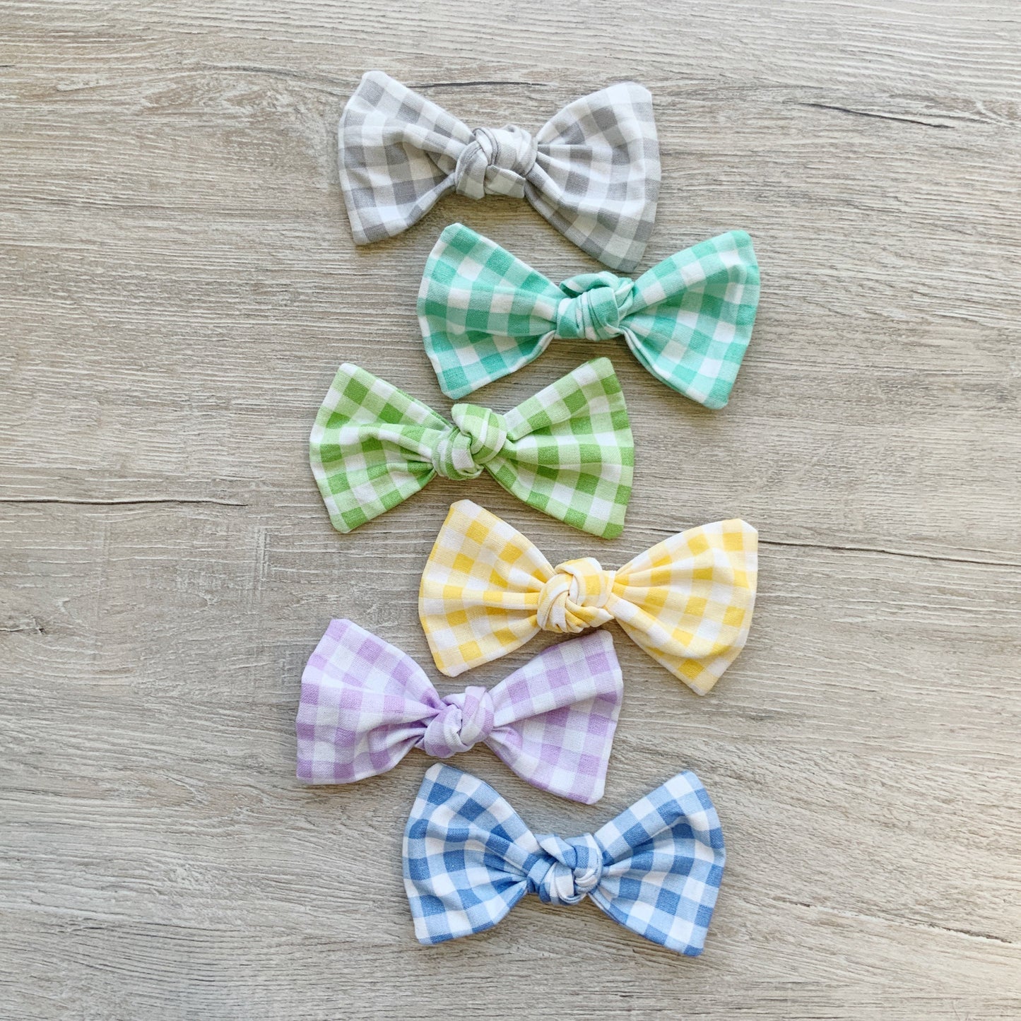 Gingham Dog Bow, Handmade Cotton Hair Clip