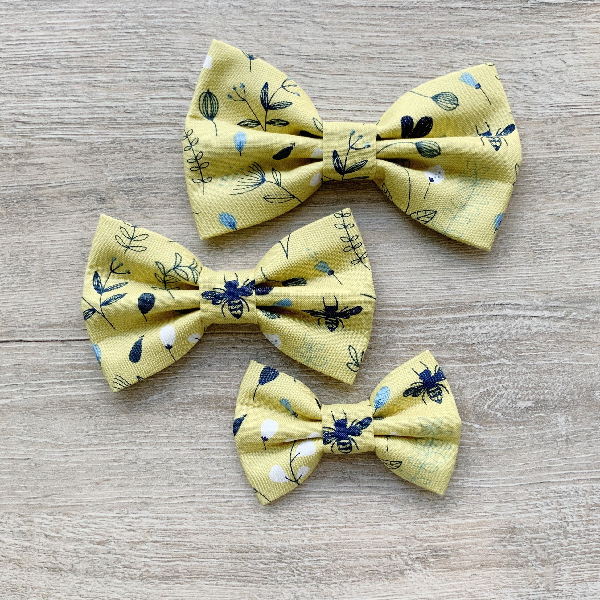 Mustard Floral Dog Bow Tie, Pet Collar Accessory