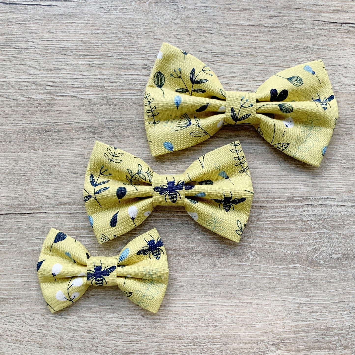 Mustard Floral Dog Bow Tie, Pet Collar Accessory