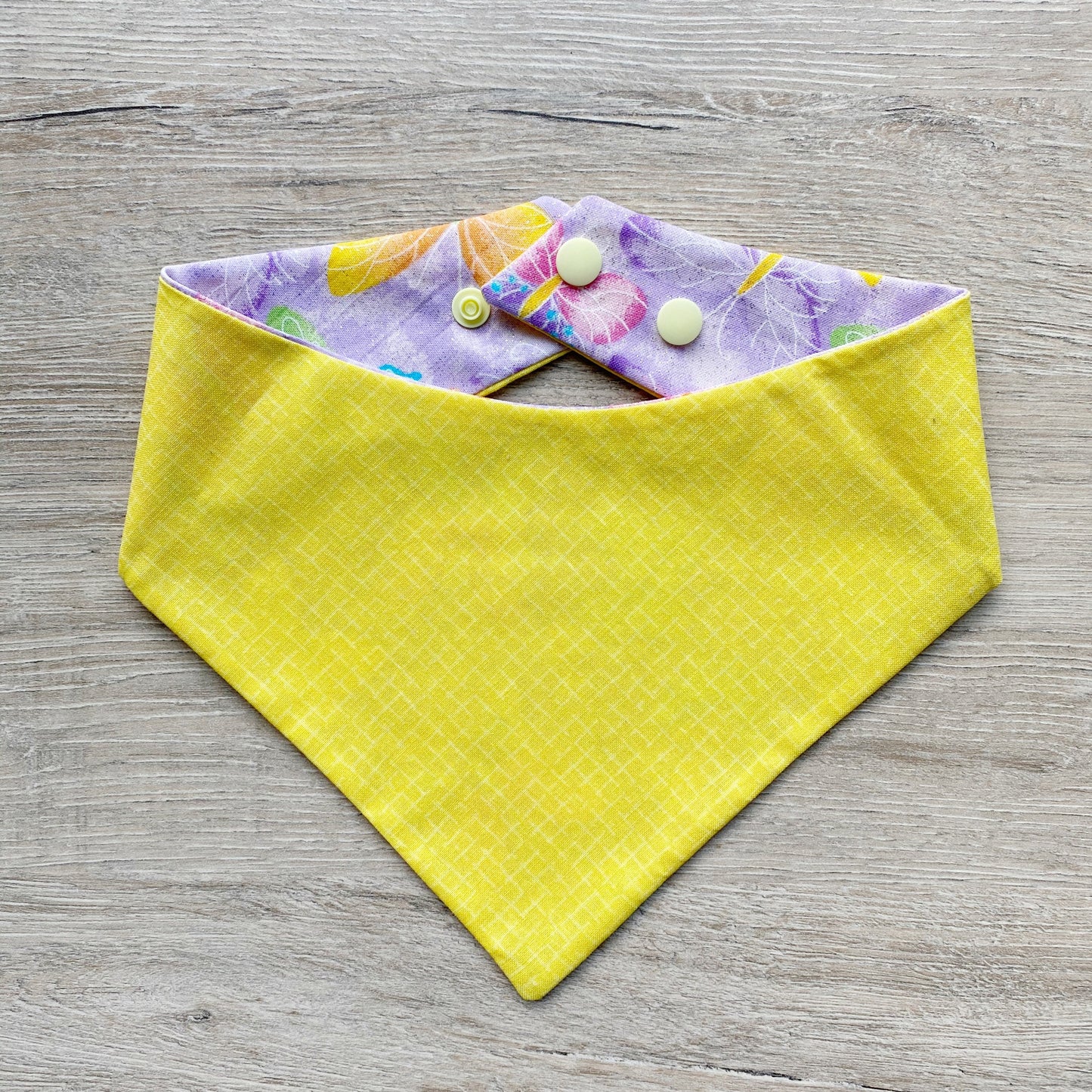 Butterfly with purple and yellow side spring dog Bandana