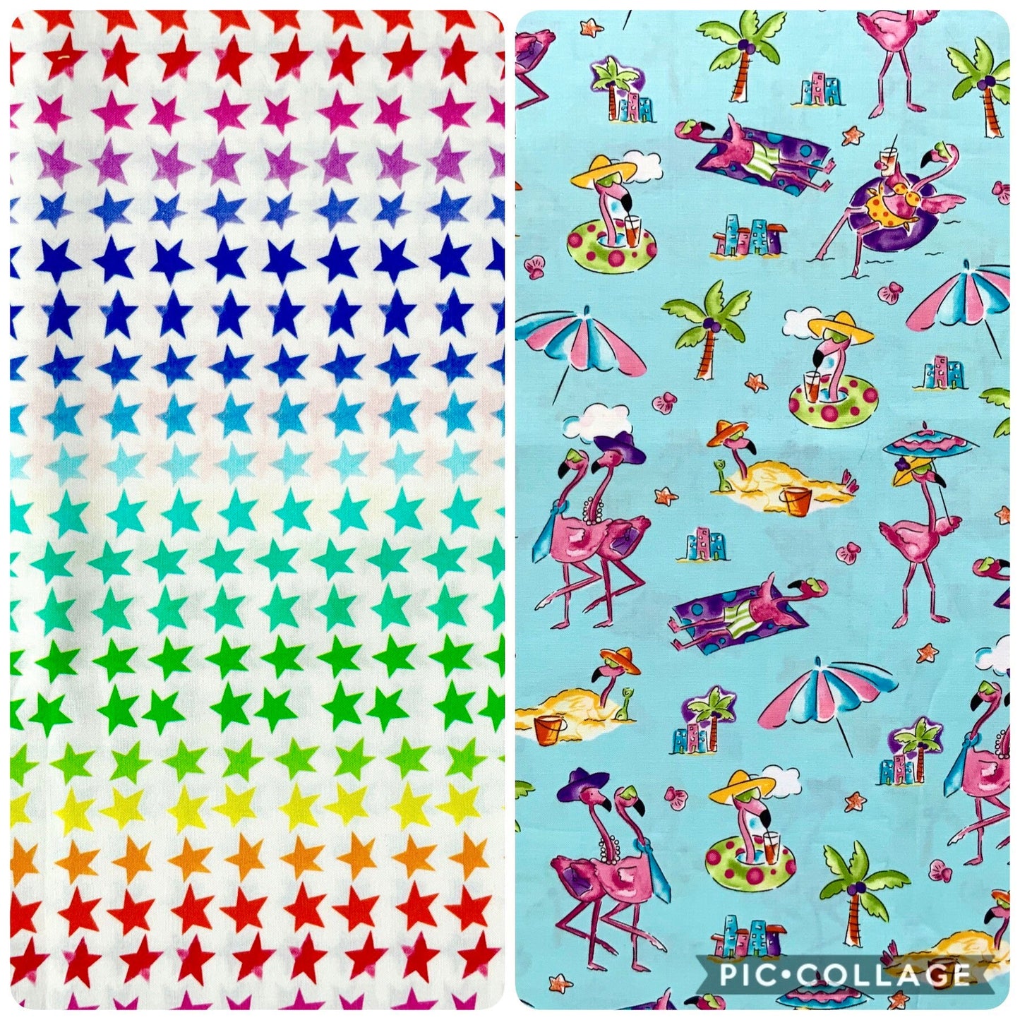 Beach Day and Rainbow Stars Dog Bandana