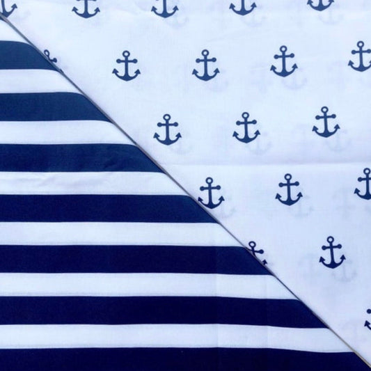 Nautical Anchor and Stripes Dog Bandana