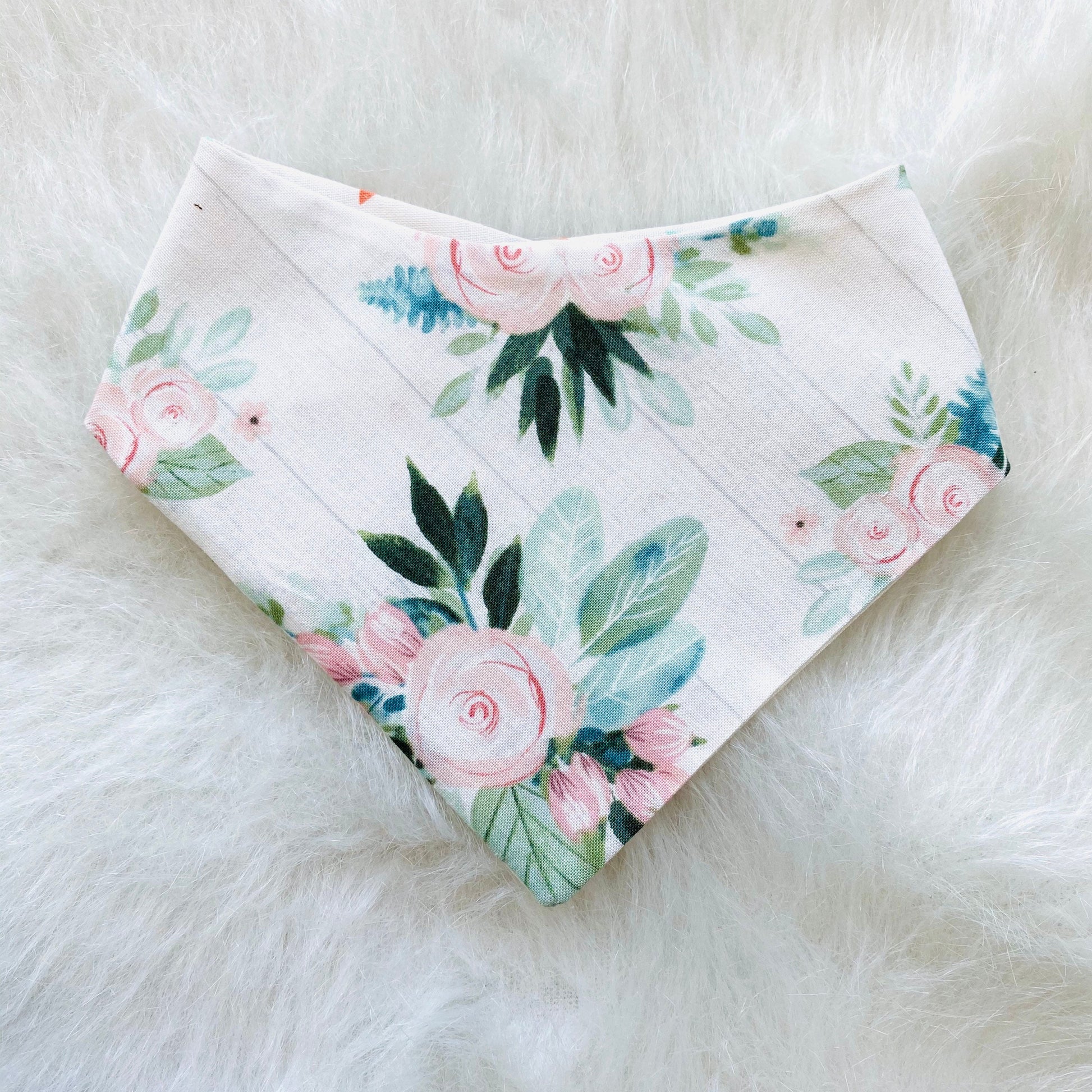Peach floral and Diamonds Dog Bandana